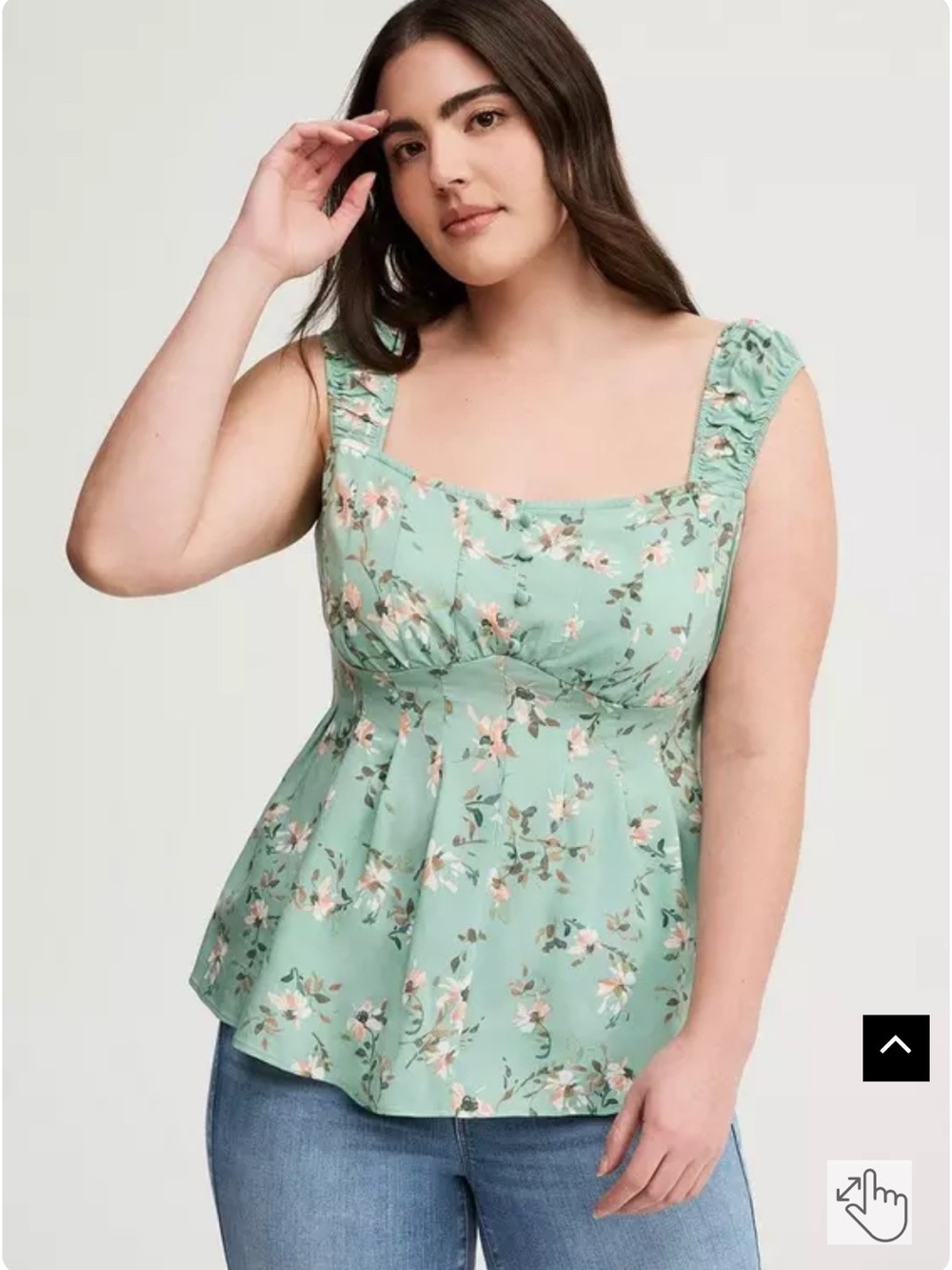 torrid Mint Floral Peplum Corset Camisole